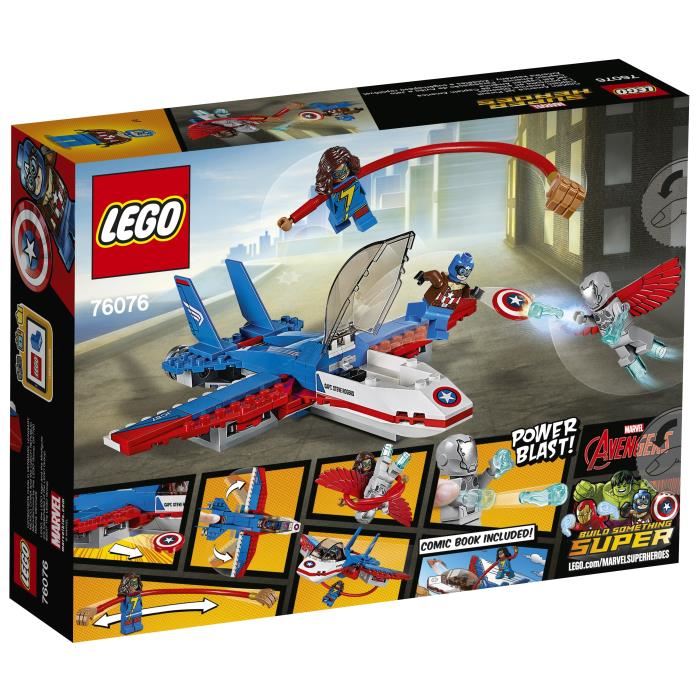 Lego 76076 - Marvel Super Heroes : La poursuite en avion de Captain America - Comparer avec 