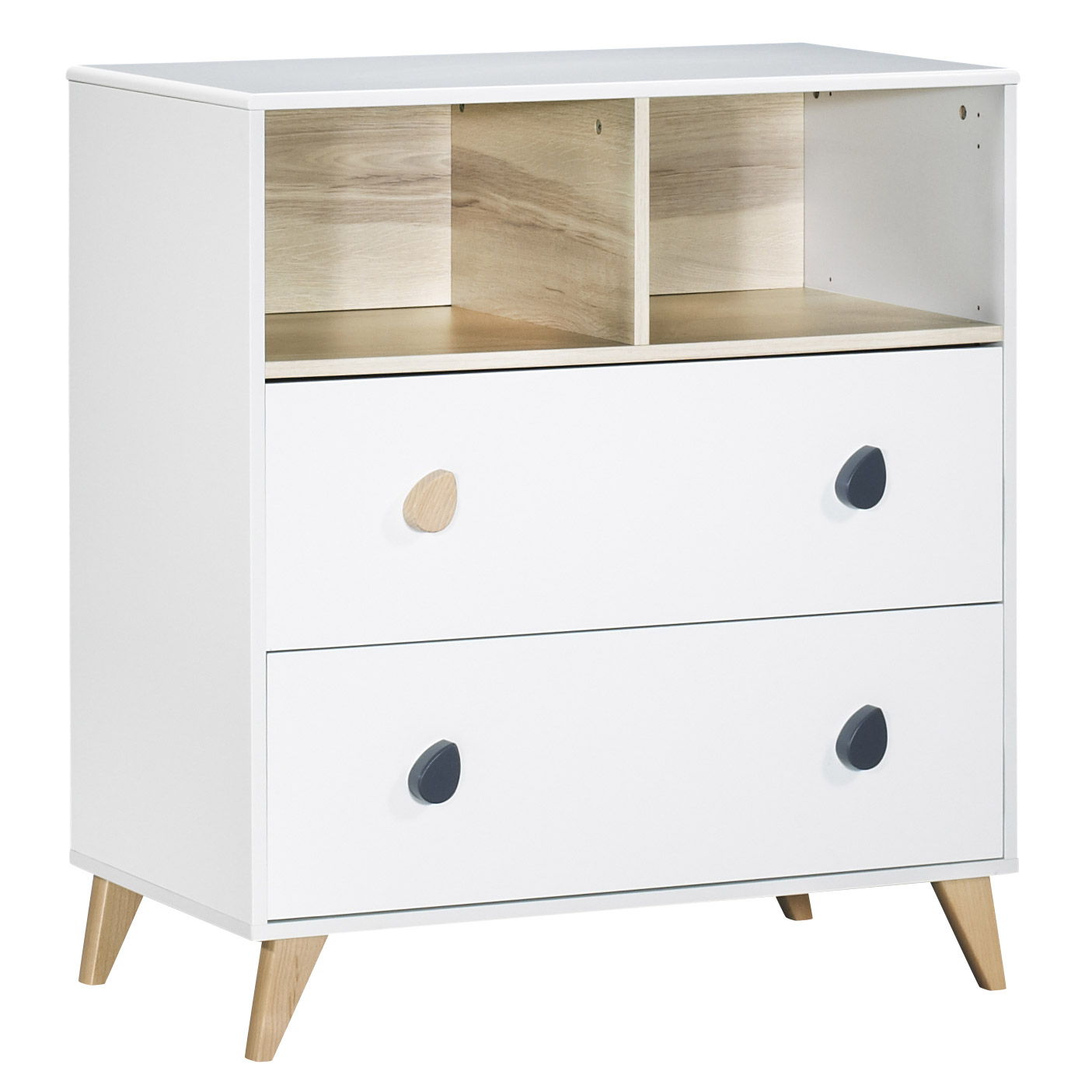 Sauthon Oslo Boutons Goutte Commode 2 Tiroirs Et 2 Niches
