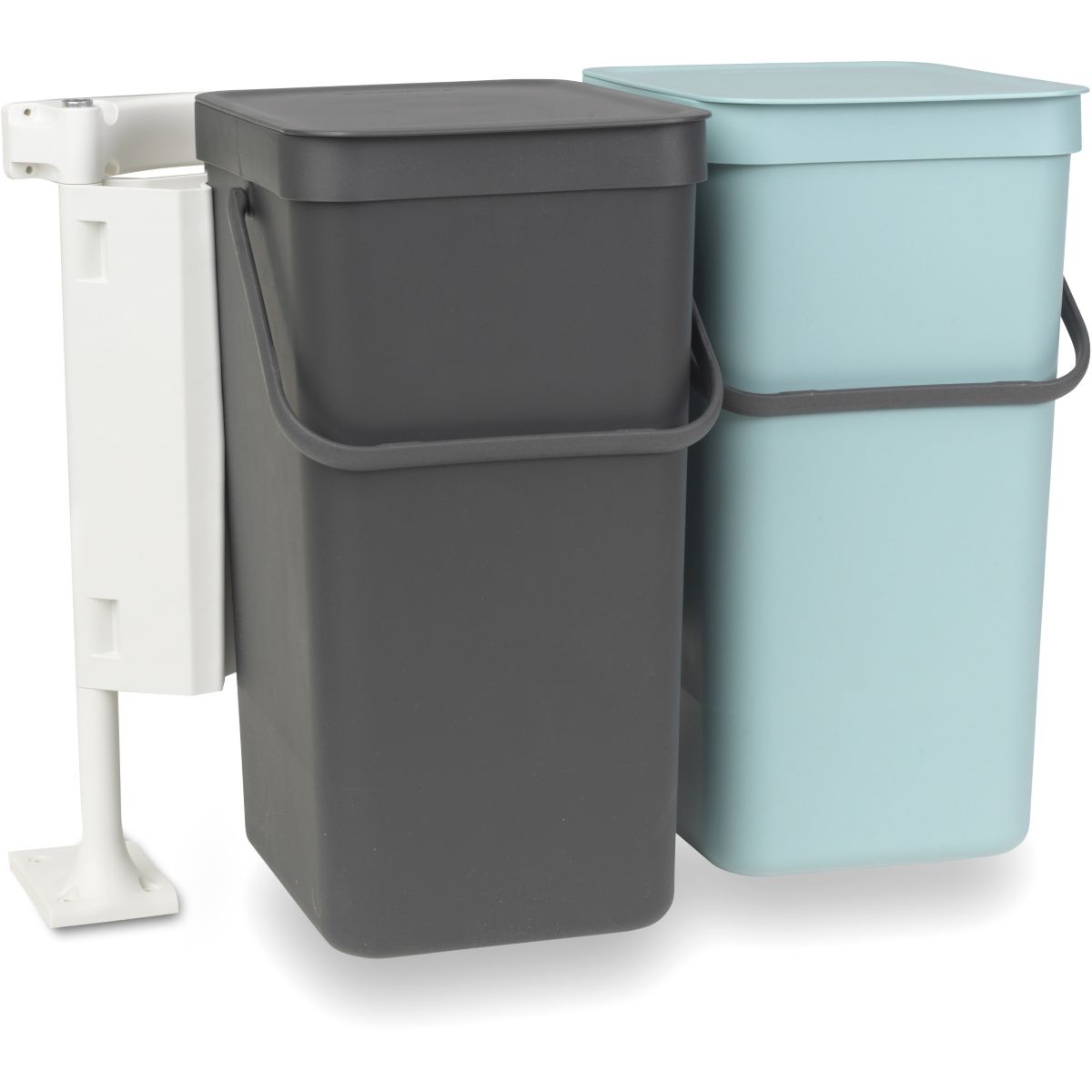 Poubelle Encastrable Froland 2 X 15 Litres 48 X 34 X 35 Cm Gris [en