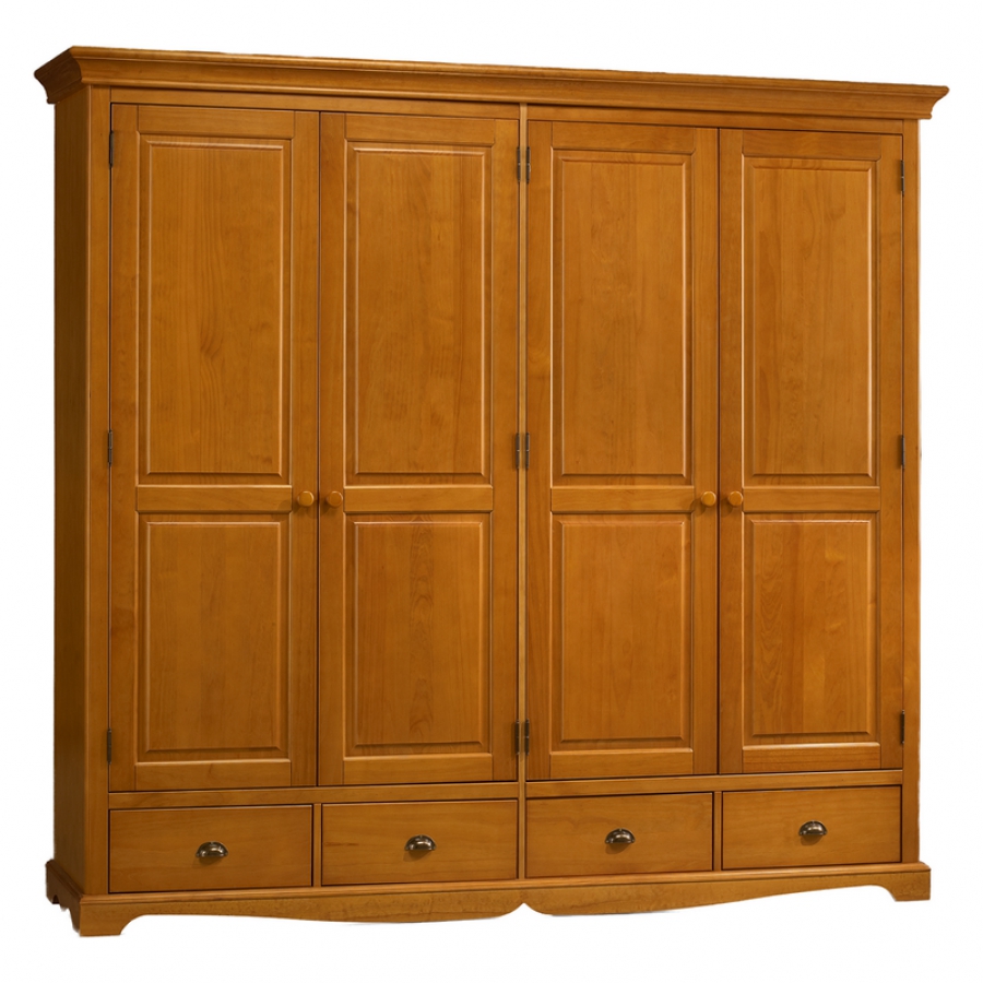 Windsor Grande armoire style anglais 4 portes et 4 tiroirs en pin