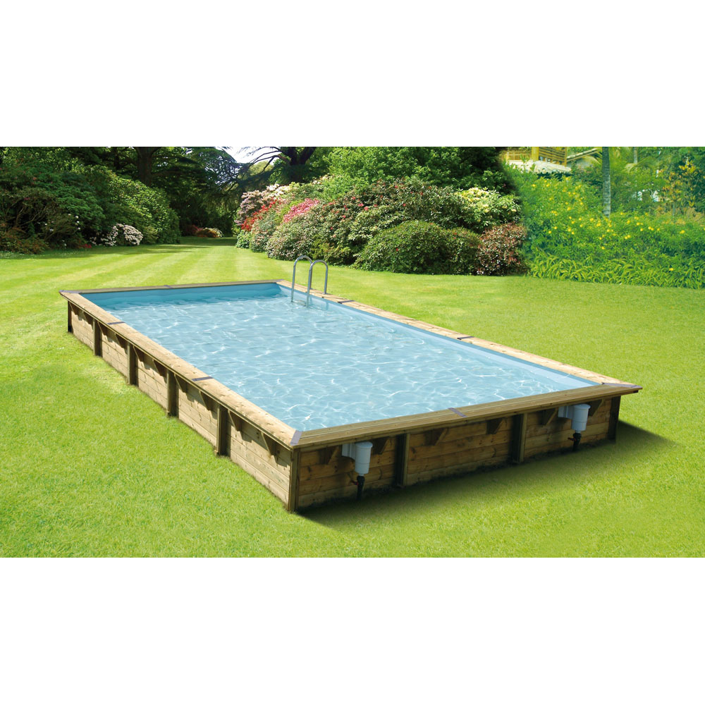Ubbink Linéa Piscine Rectangulaire Hors Sol En Bois 800 X 500 X