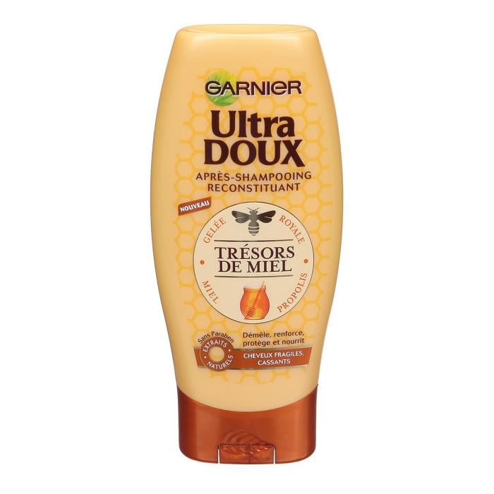 Garnier Aprèsshampoing Ultra Doux Trésors de Miel pour cheveux fragiles et cassants (Lot de 3